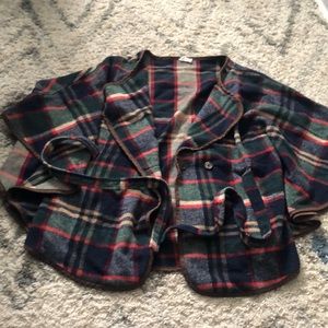 One-Size Plaid Poncho